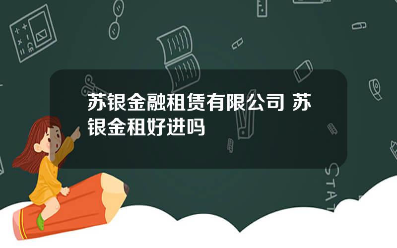 苏银金融租赁有限公司 苏银金租好进吗